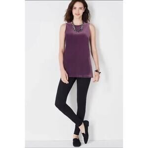 J Jill Wearever Collection womens medium Purple Velvet Sleeveless Blouse Top